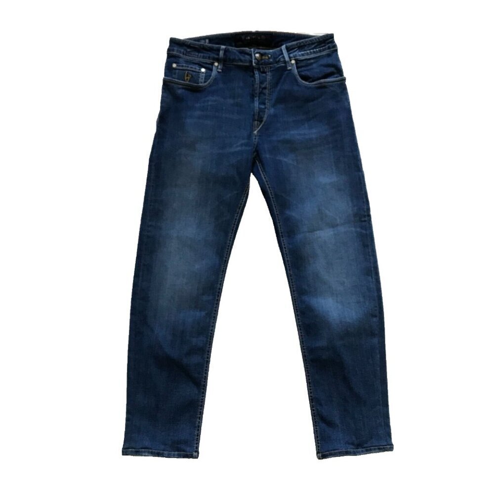 Hand Picked Ravello Jeans Denim Mens 34 Blue Button Fly Cotton Contrast Stitch